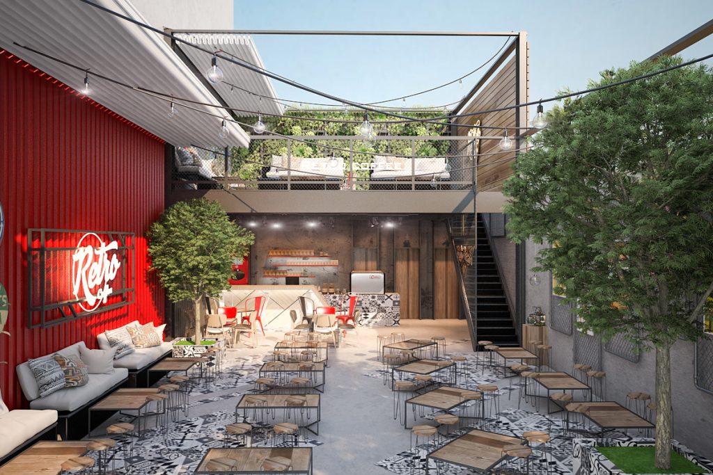 Thiết kế quán cafe ngoài trời với mặt bằng trên 200m2 - thiết kế quán trà sữa ngoài trời