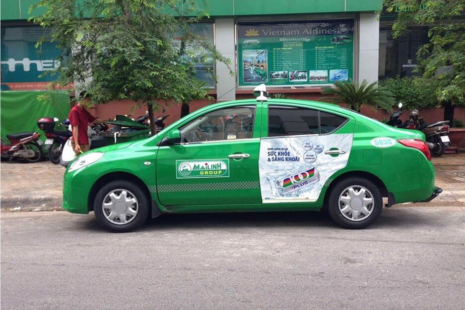 Độ phủ thương hiệu với quảng cáo taxi ở Hậu Giang